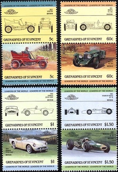 1985 Leaders of the World 2nd Series Automobiles Stamps 1985 Leaders of the World 2nd Series Automobiles Stamps